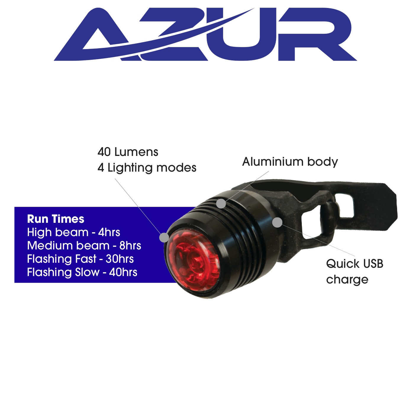 azur cyclops usb tail light